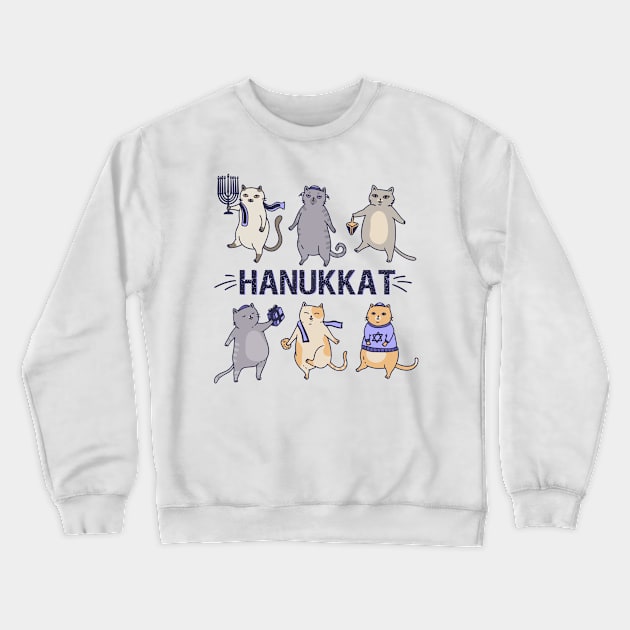 Hanukkat Hanukkah Meowzel Tov Crewneck Sweatshirt by JanaeLarson